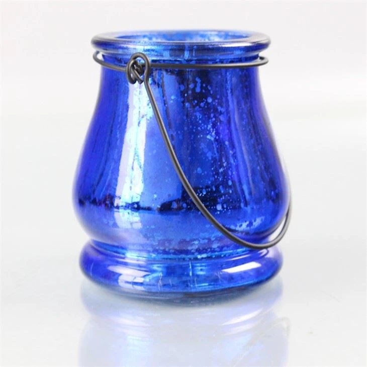 Blue Glass Candle Holder Handle