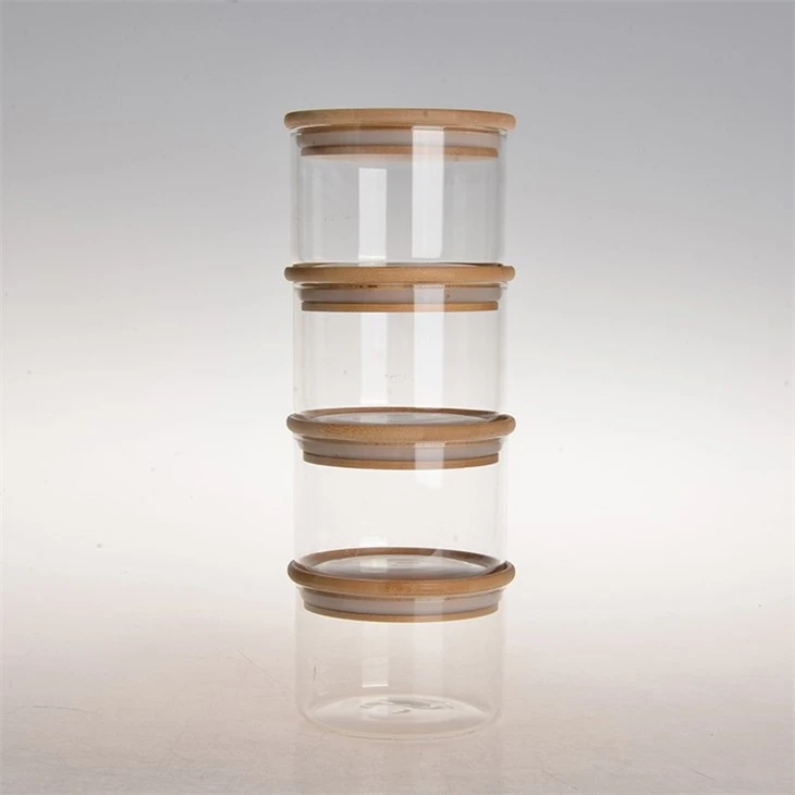 Glass Jars With Bamboo Lids And Labels