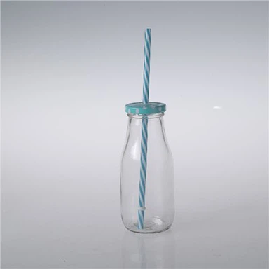 Biberoane din sticlă cu șurub metalic
