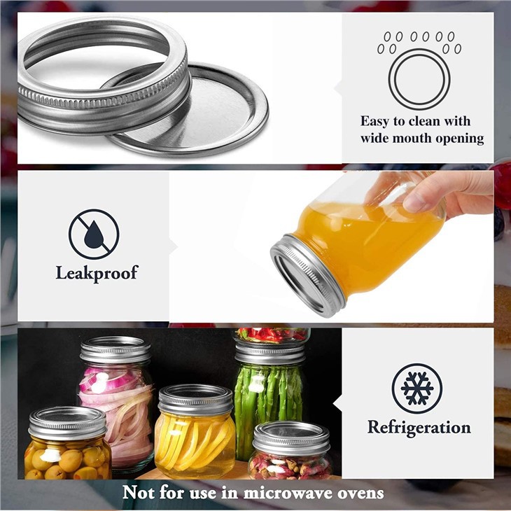 500ml Mason Jars With Airtight Lids, Glass Jar With Regular Lids