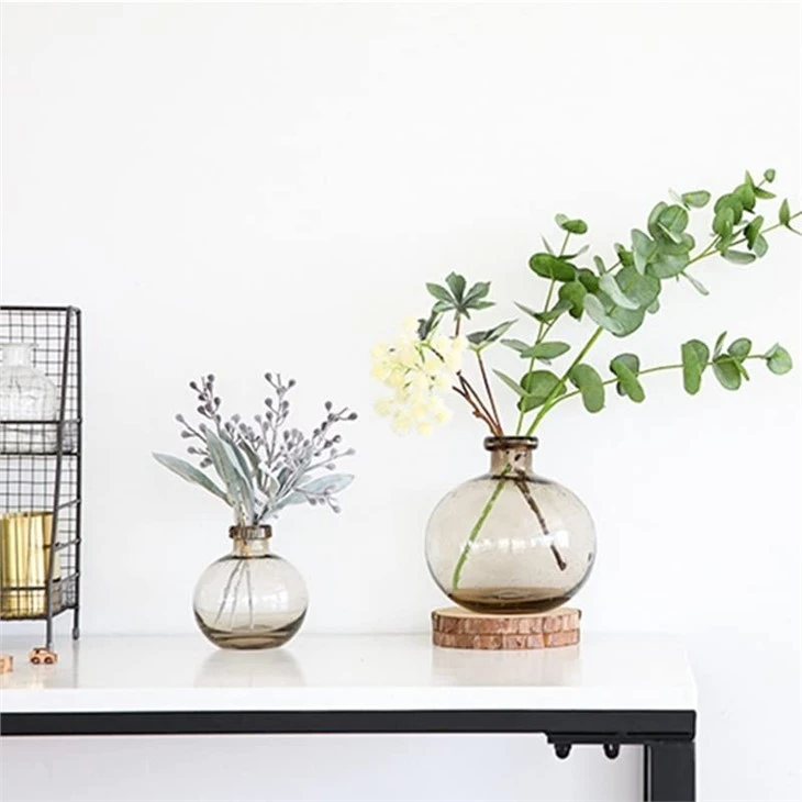 Clear Bubble Glass Vase