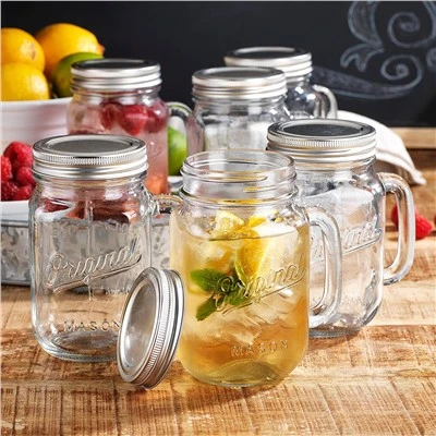 Borcan de băut Mason de sticlă de 16 OZ
