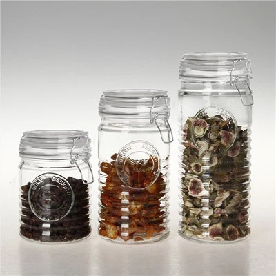 Borcan de bomboane de sticlă personalizat cu capac de sticlă