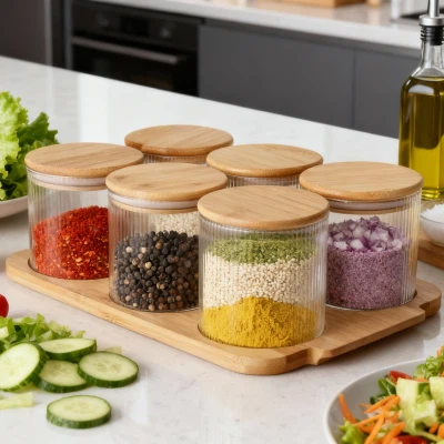 Set recipiente rotunde din sticlă de 750 ml