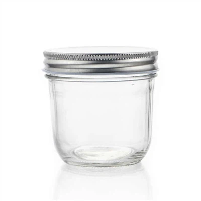 Borcane Mason, Borcane de sticlă de 8 oz cu capace obișnuite