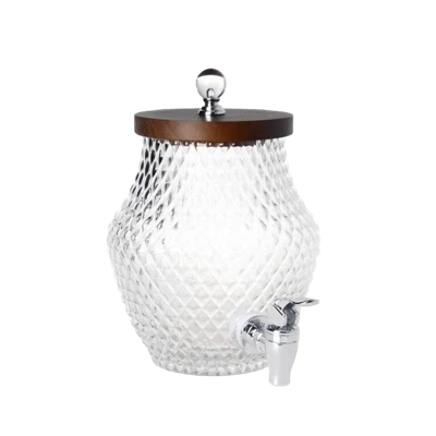 Distribuitor de băuturi din sticlă în formă de ananas-