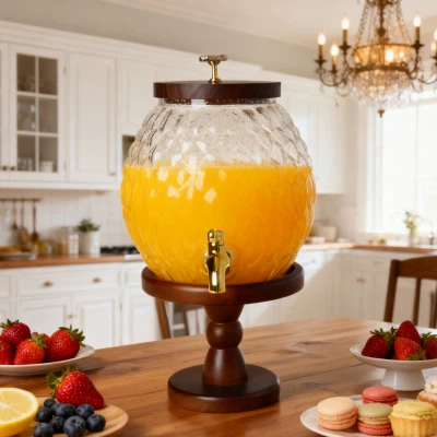 Sfera geometrică: carafă de sticlă cu model-diamant